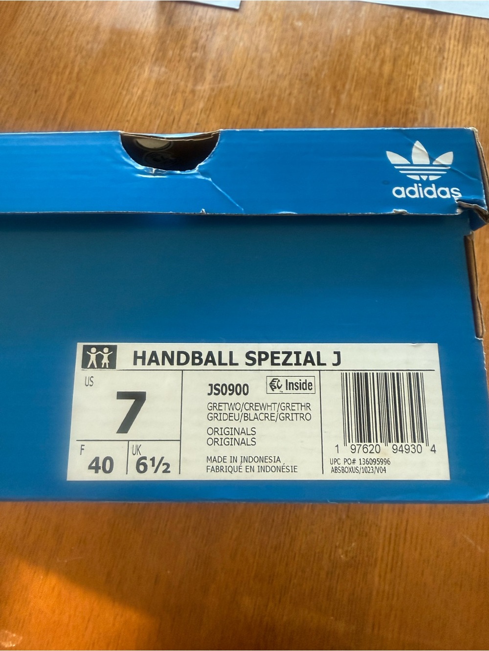 adidas Blue Handball Spezial J Shoe - Grey - Picture 3 of 3
